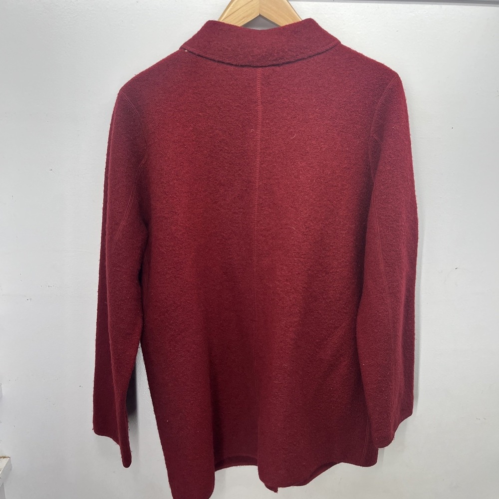 Vintage Charter Club Collared Cardigan Womens Petite Med Red Button Up 100% Wool - Picture 10 of 15